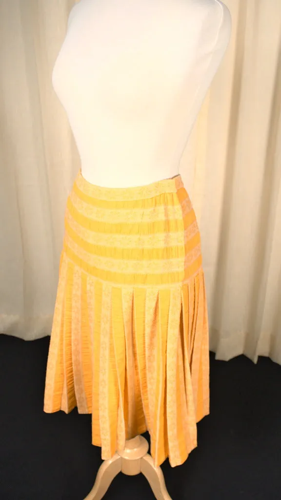 1960s Yellow Striped Vintage Skirt Set