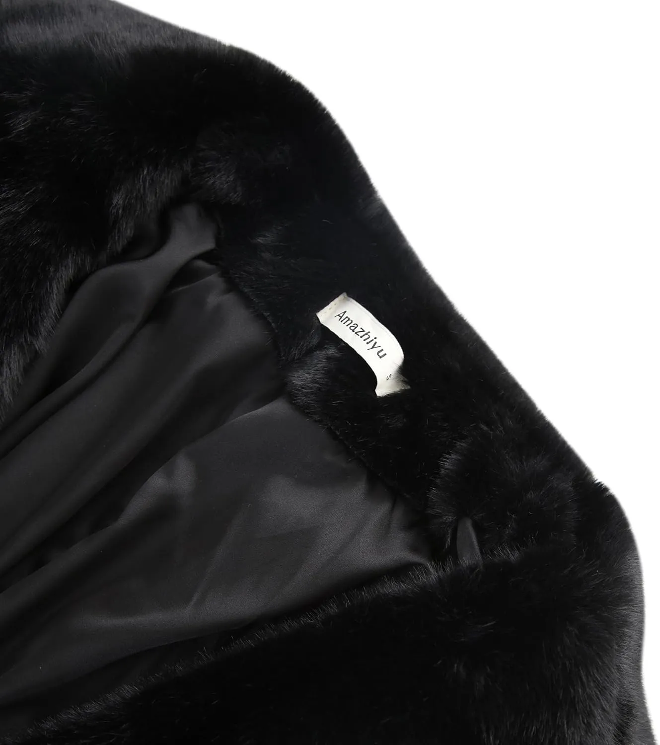 Amazhiyu Womens Faux Fur Longline Duster Coat Long Sleeve Winter Lapel Overcoat