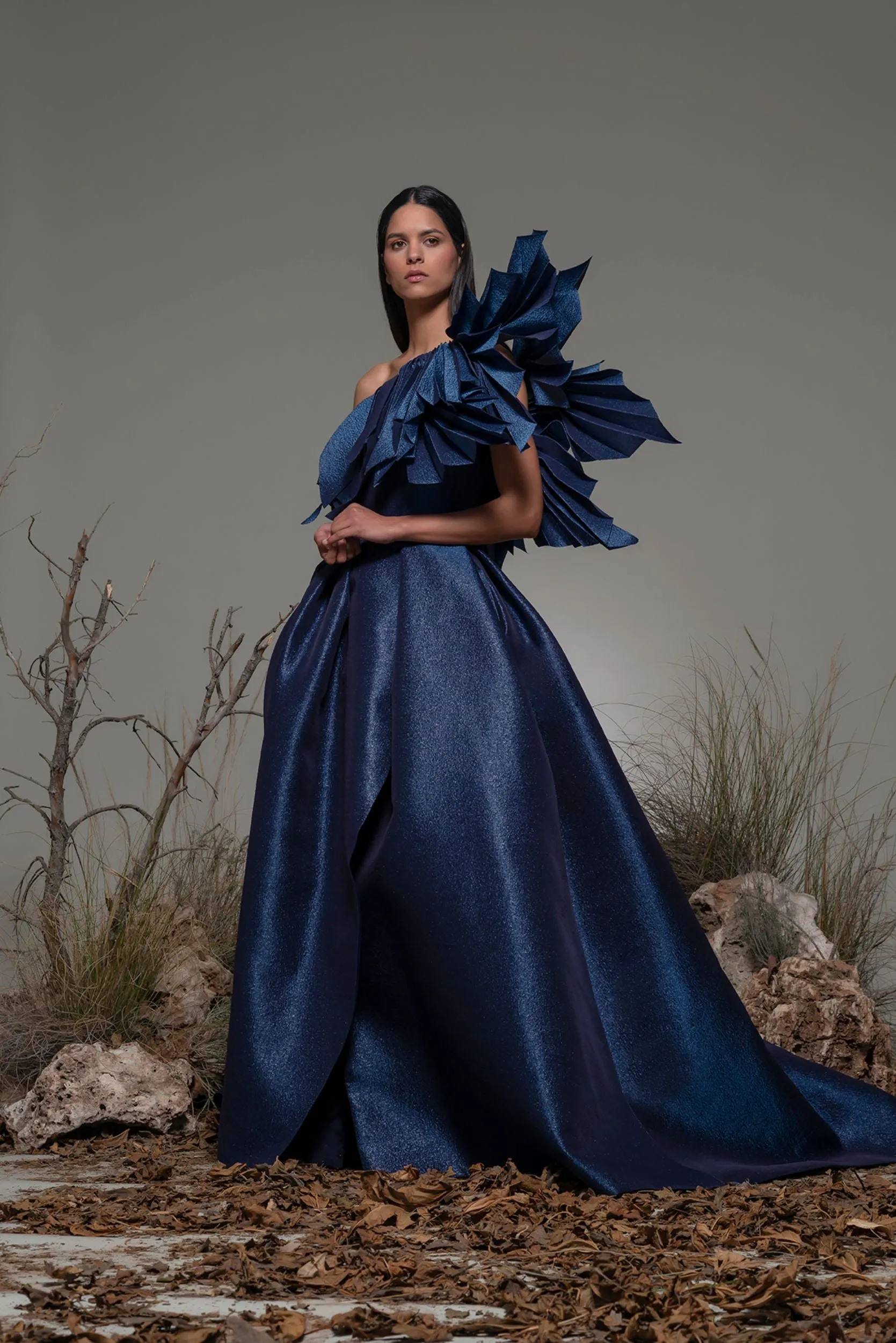 Asymmetric Princess Dress with Ruffles