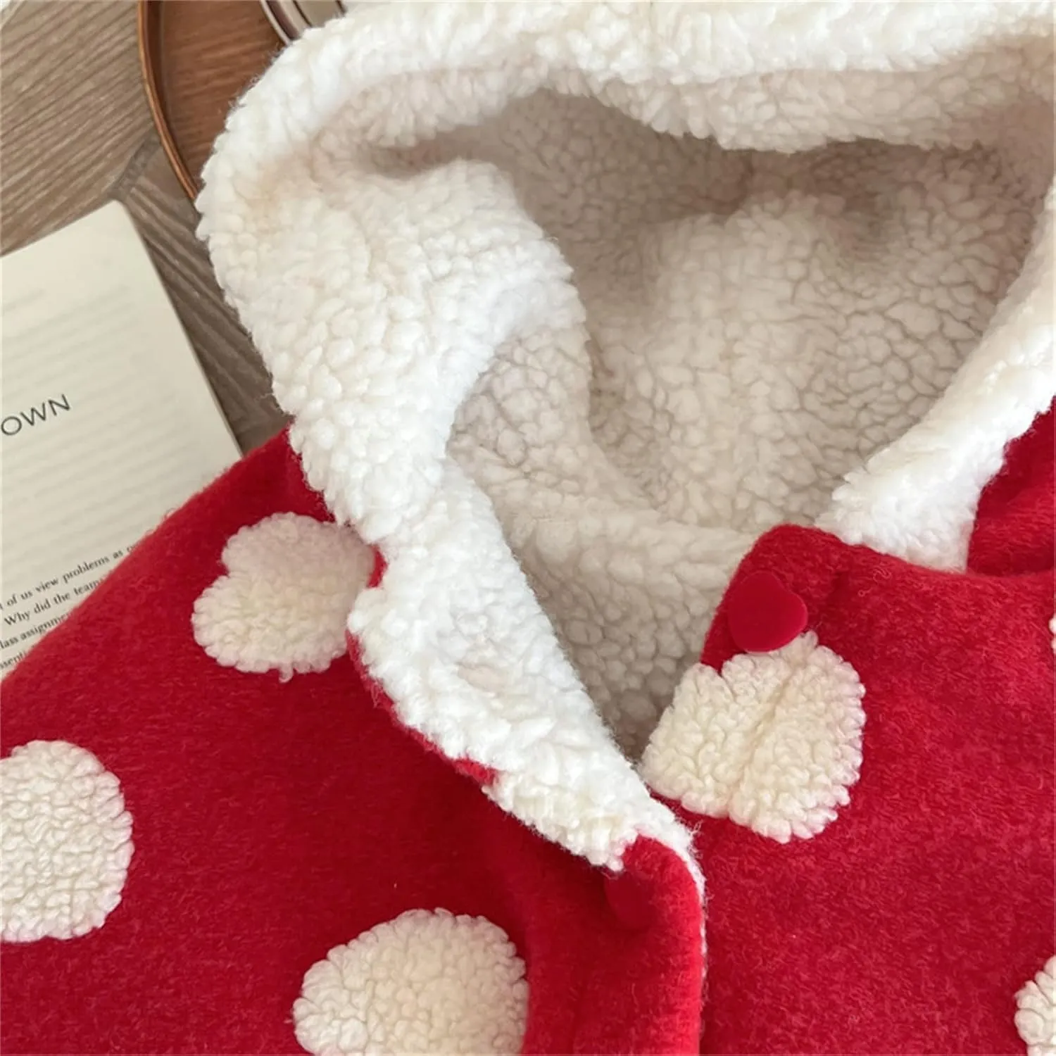Baby Toddler Boys Girls Wool Blend Winter Hooded Outerwear Capes Poncho Coat Thin Quilted Coat
