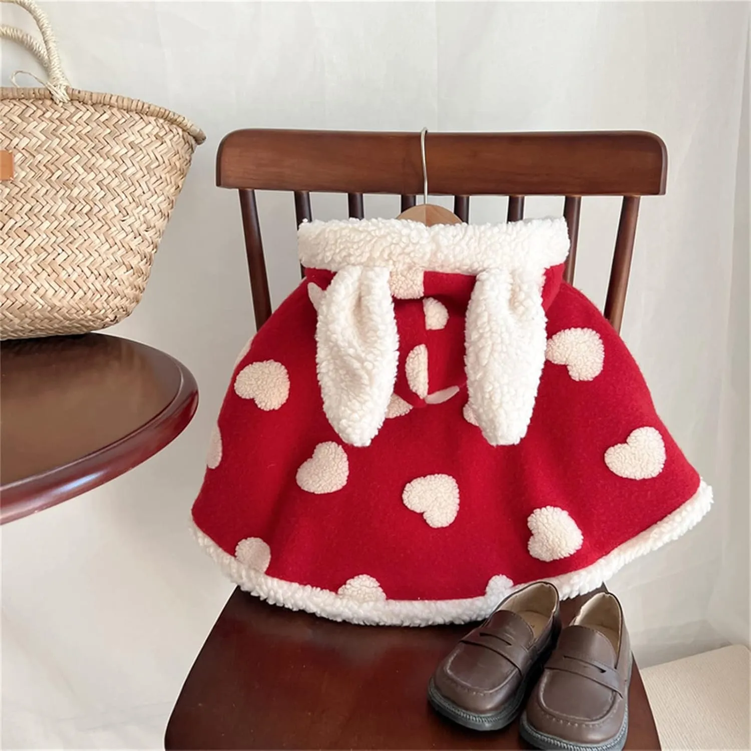 Baby Toddler Boys Girls Wool Blend Winter Hooded Outerwear Capes Poncho Coat Thin Quilted Coat
