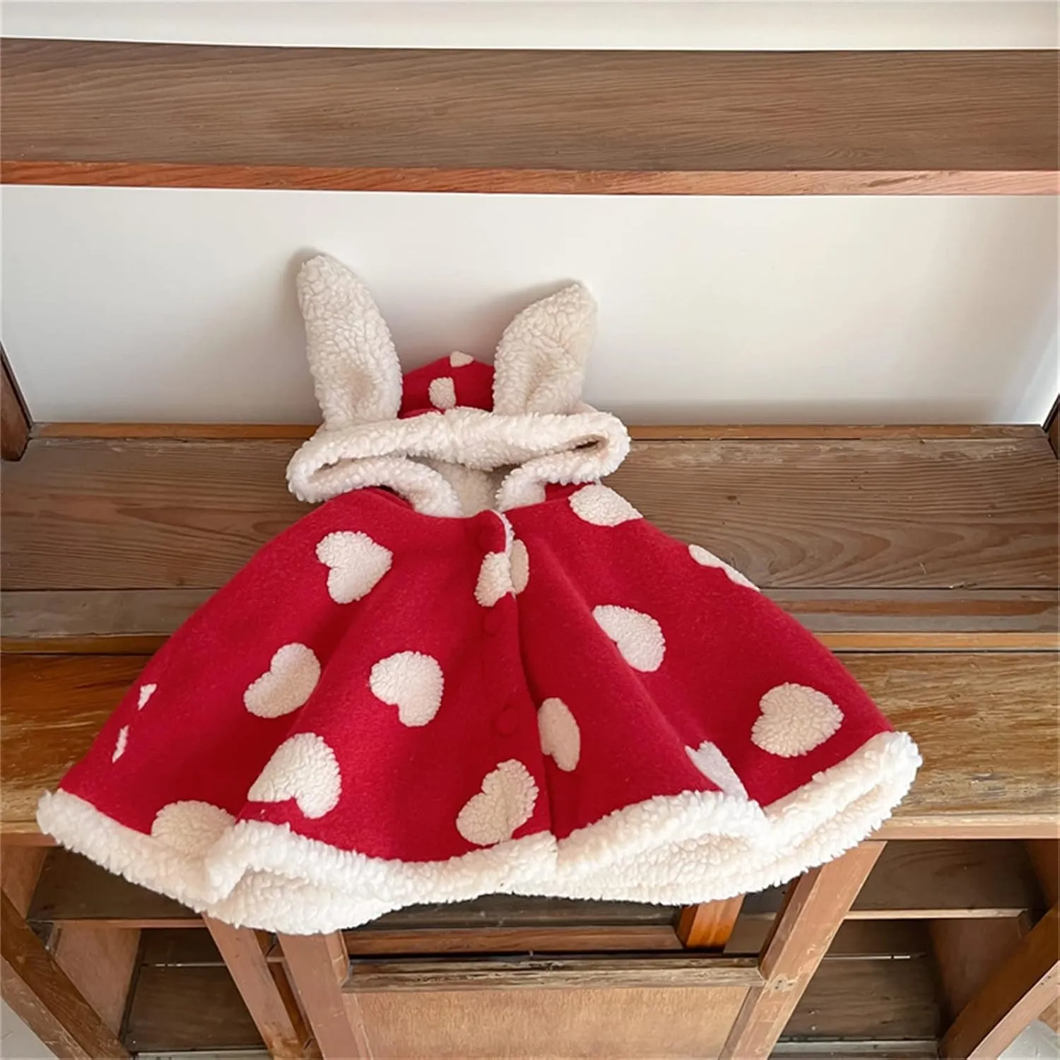 Baby Toddler Boys Girls Wool Blend Winter Hooded Outerwear Capes Poncho Coat Thin Quilted Coat