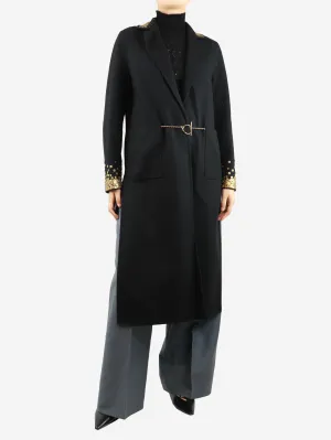 Black Sabira longline coat - size M