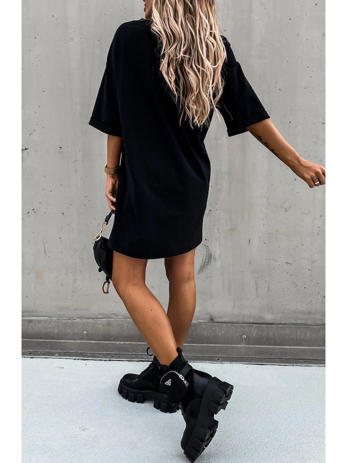 Black tunic T-Shirt  Mini Dress -Beckie