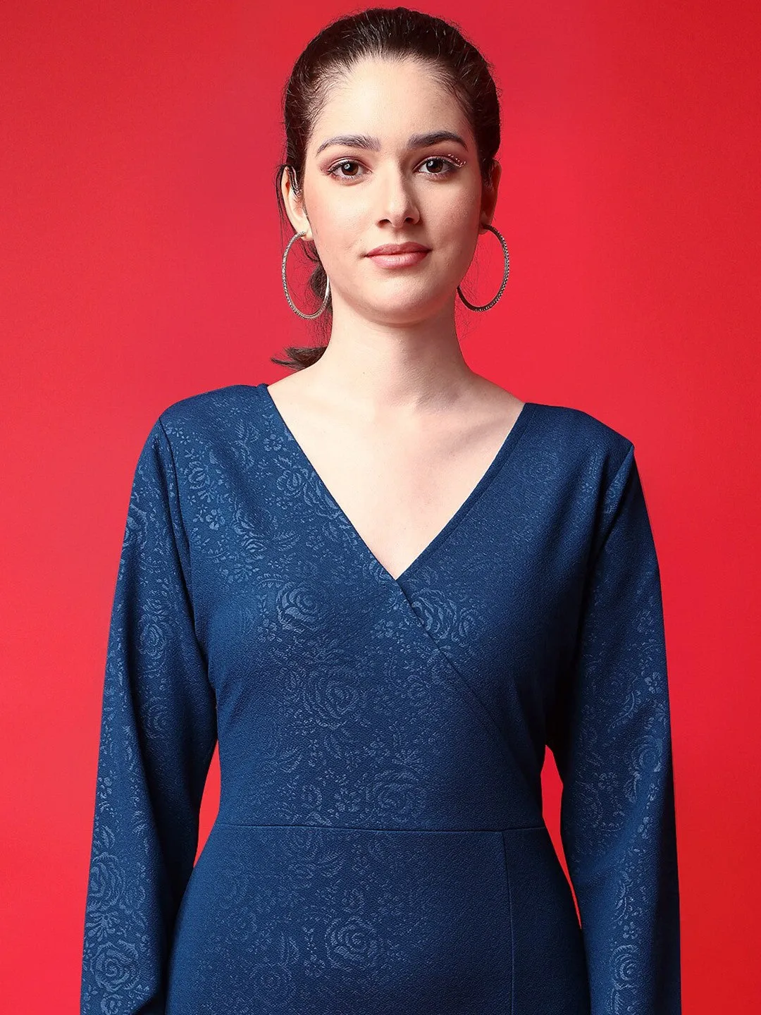 Blue Blossom Sheath Maxi Dress