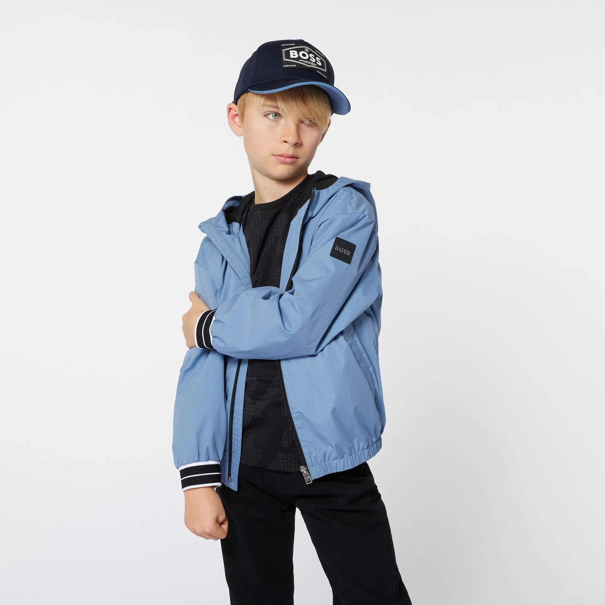 Boss Boys Blue Windbreaker Jacket