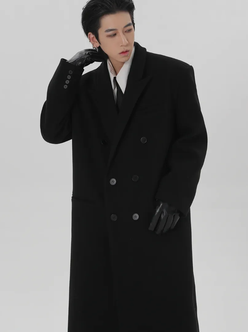 Boxy Longline Double-Breasted Coat