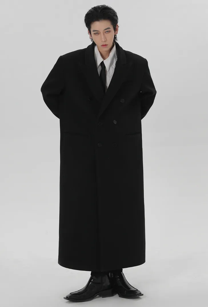 Boxy Longline Double-Breasted Coat