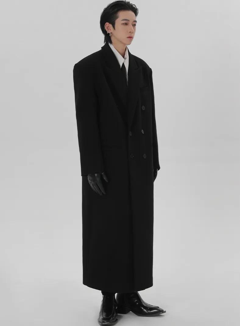 Boxy Longline Double-Breasted Coat