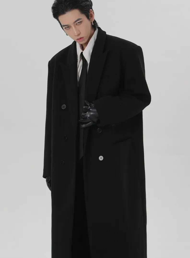 Boxy Longline Double-Breasted Coat