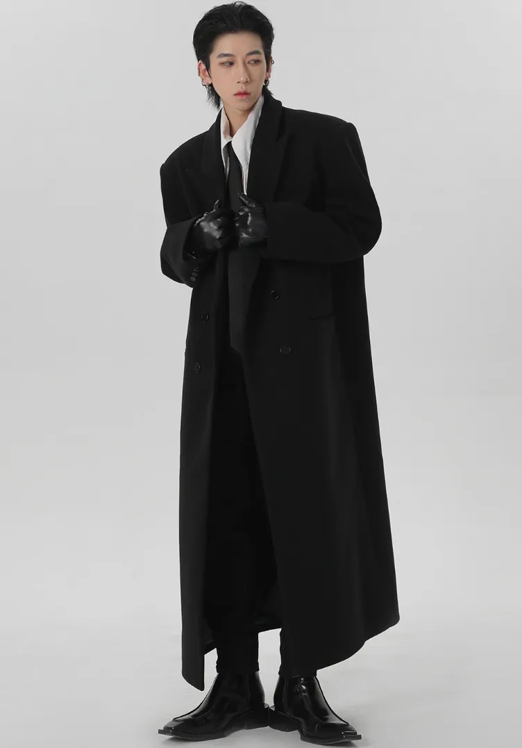 Boxy Longline Double-Breasted Coat