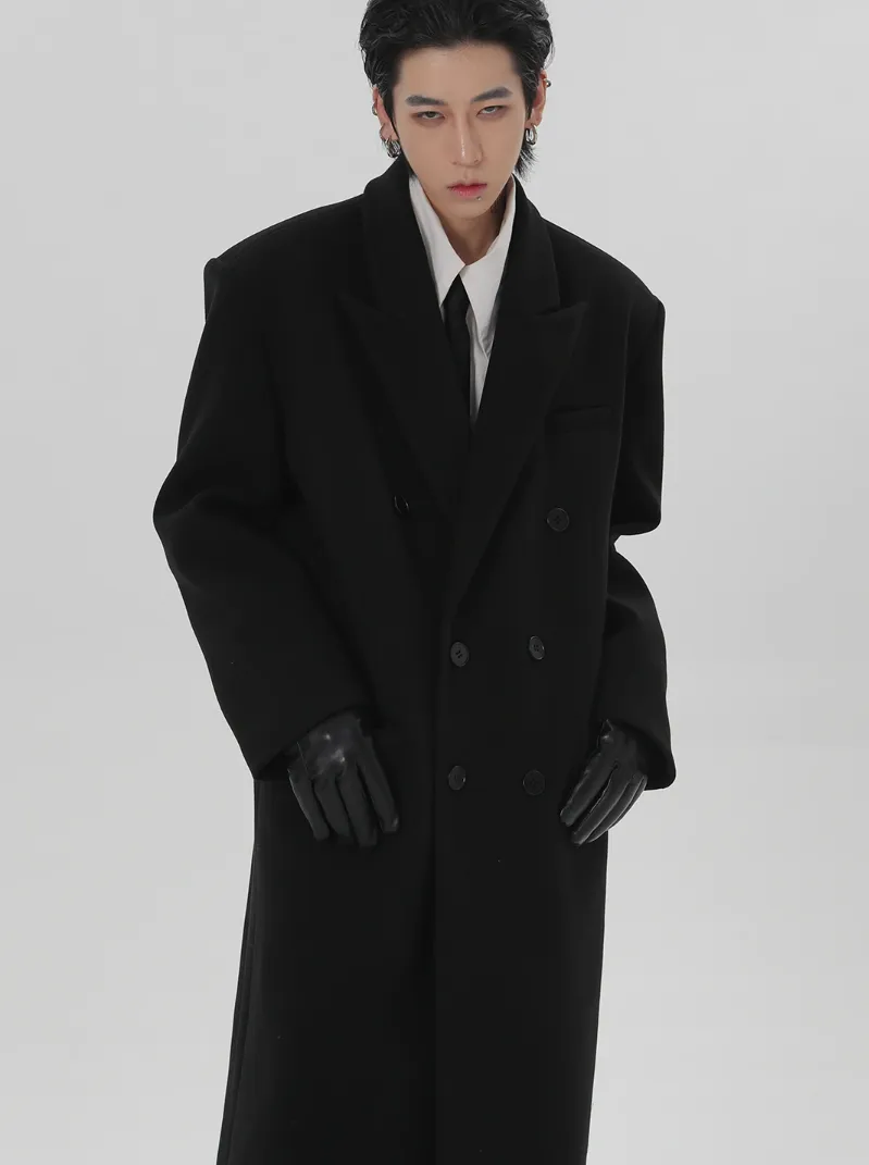 Boxy Longline Double-Breasted Coat
