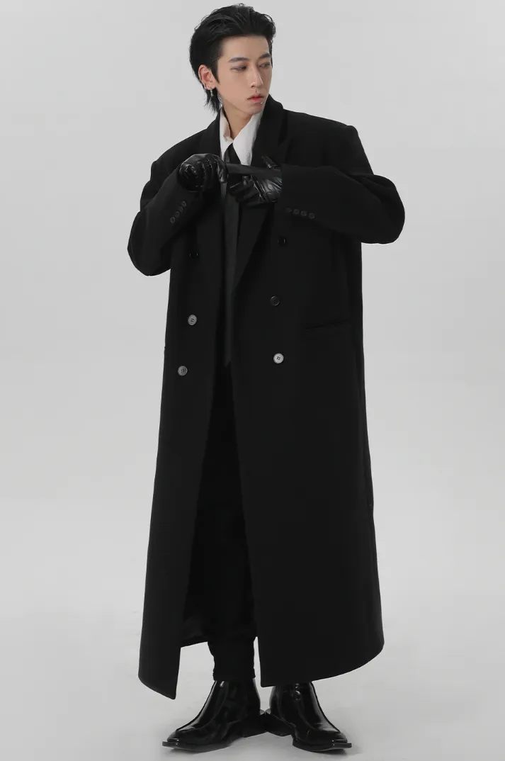 Boxy Longline Double-Breasted Coat