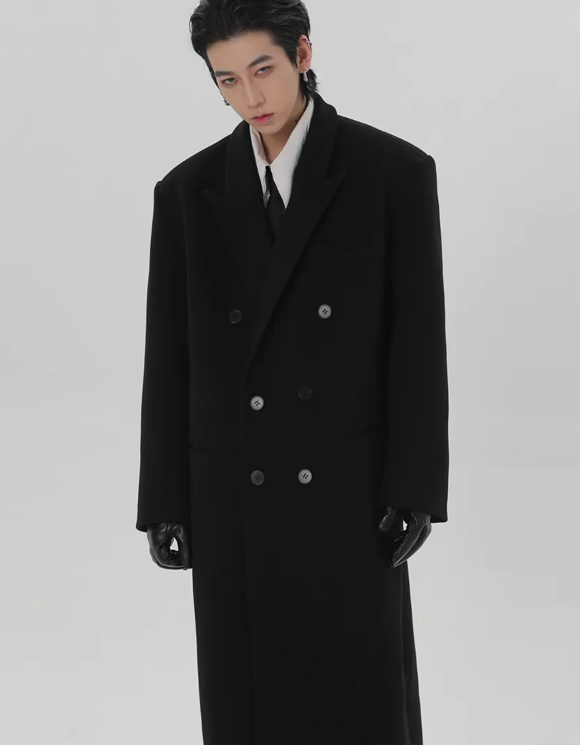 Boxy Longline Double-Breasted Coat
