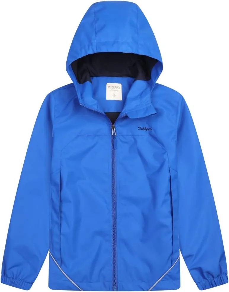 Boys Girls Rain Jacket Hooded Windbreaker Lightweight Waterproof Raincoat for Kids