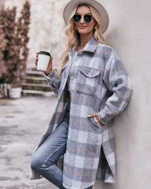 BRUSHED CHECK COAT