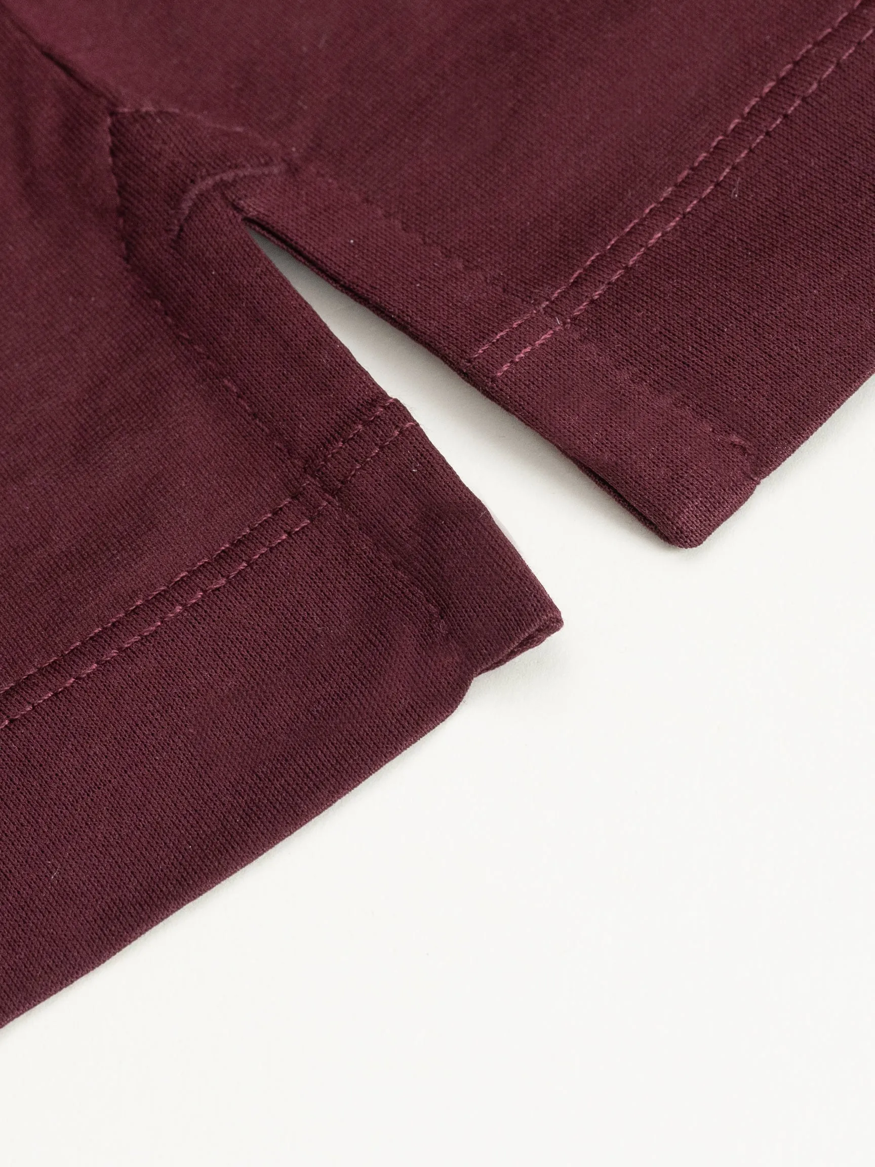 BURGUNDY SOFT MERCERIZED COTTON T-SHIRT