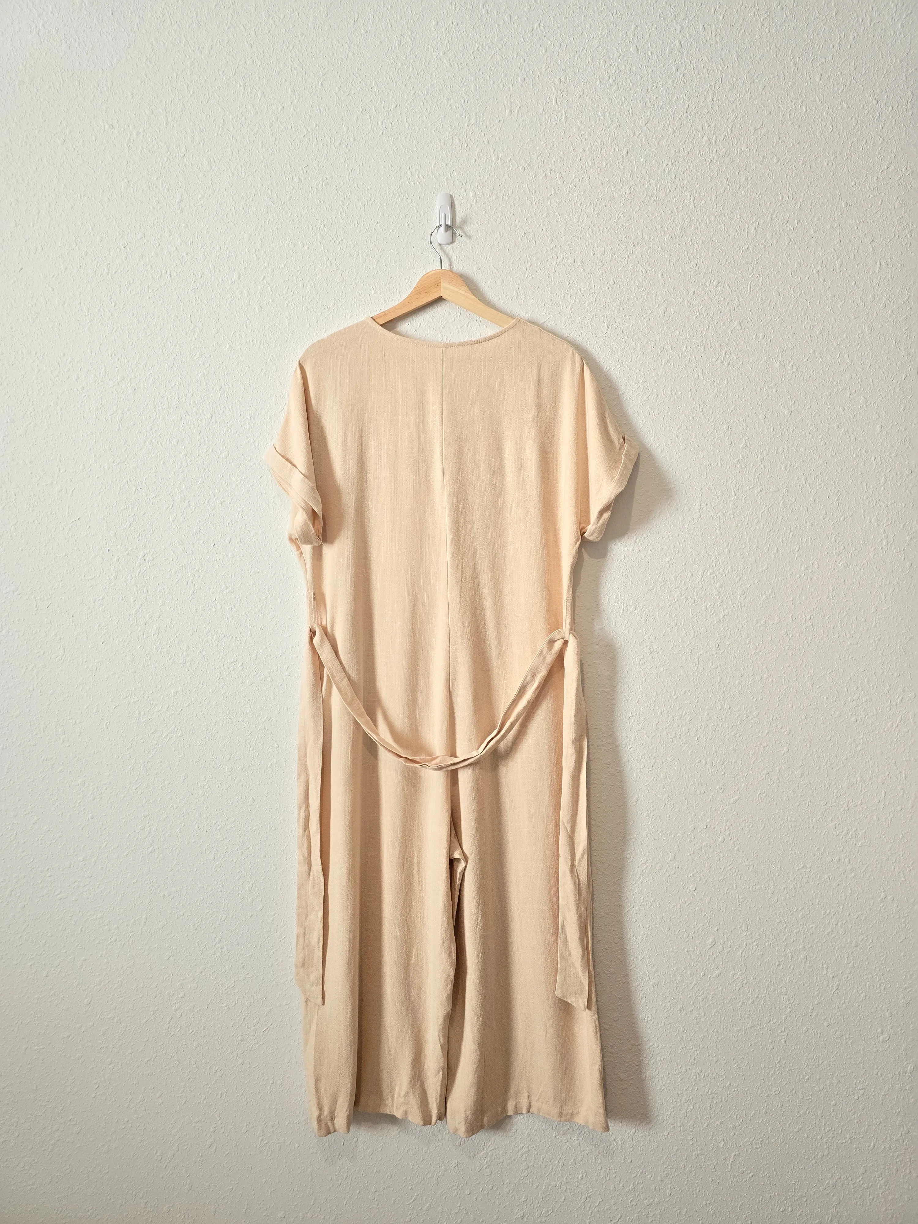 Button Up Wide Leg Jumpsuit (L)