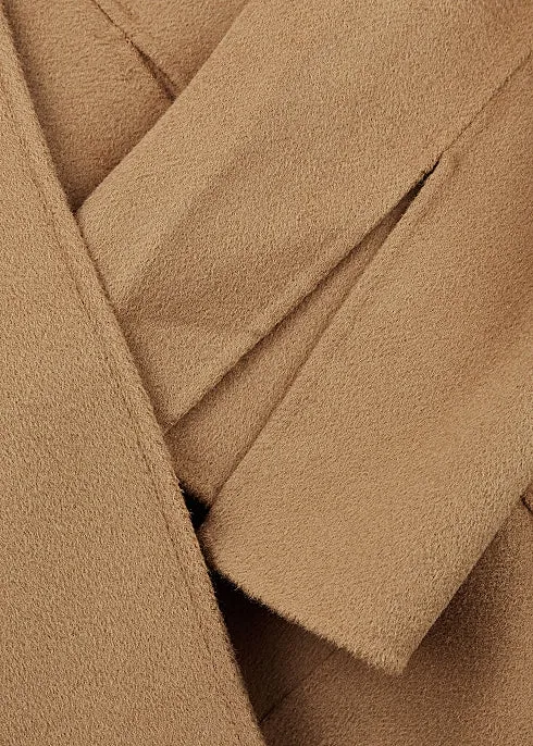Camel Belted Wool Coat