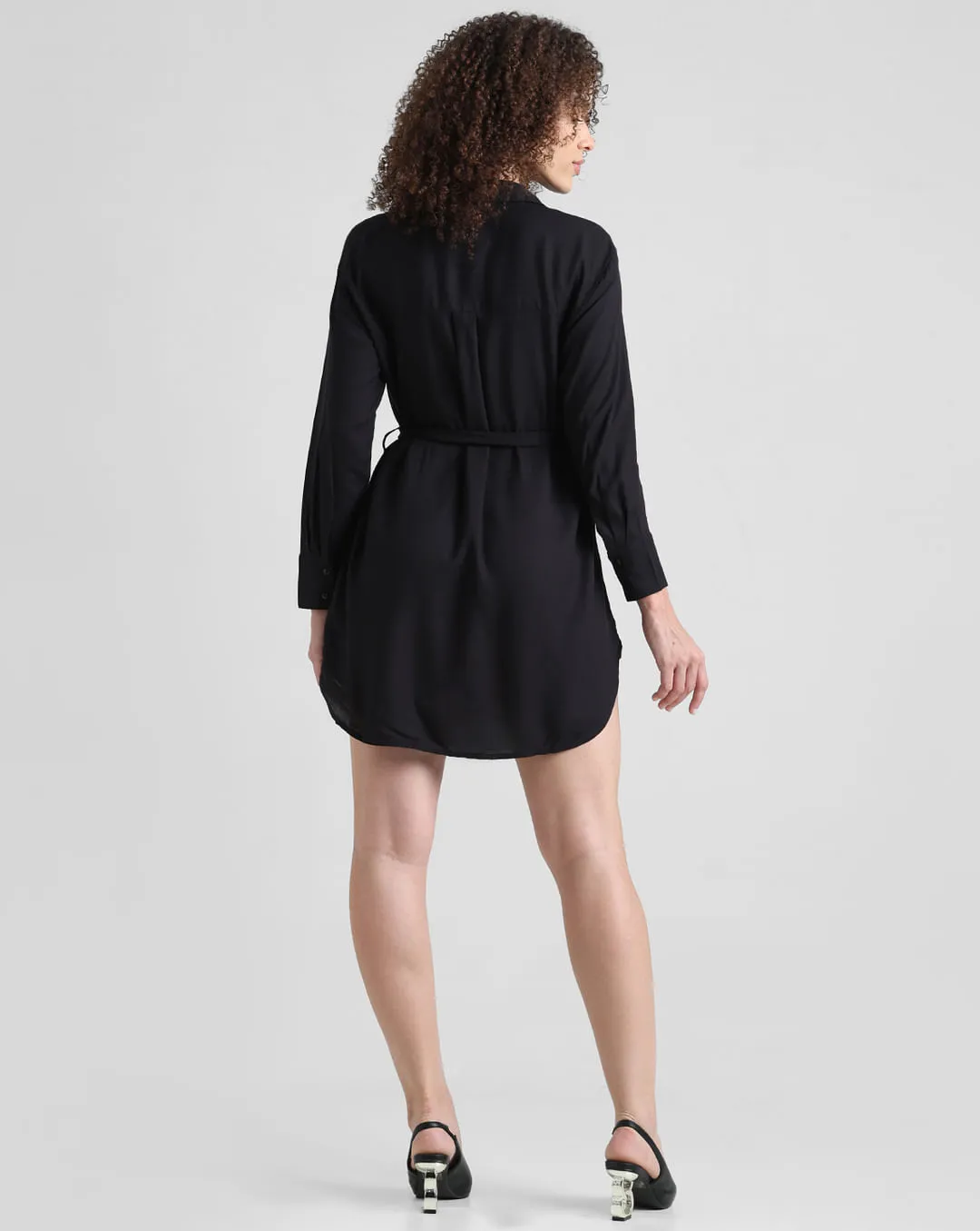 Chic Black Short Shirt Dress
