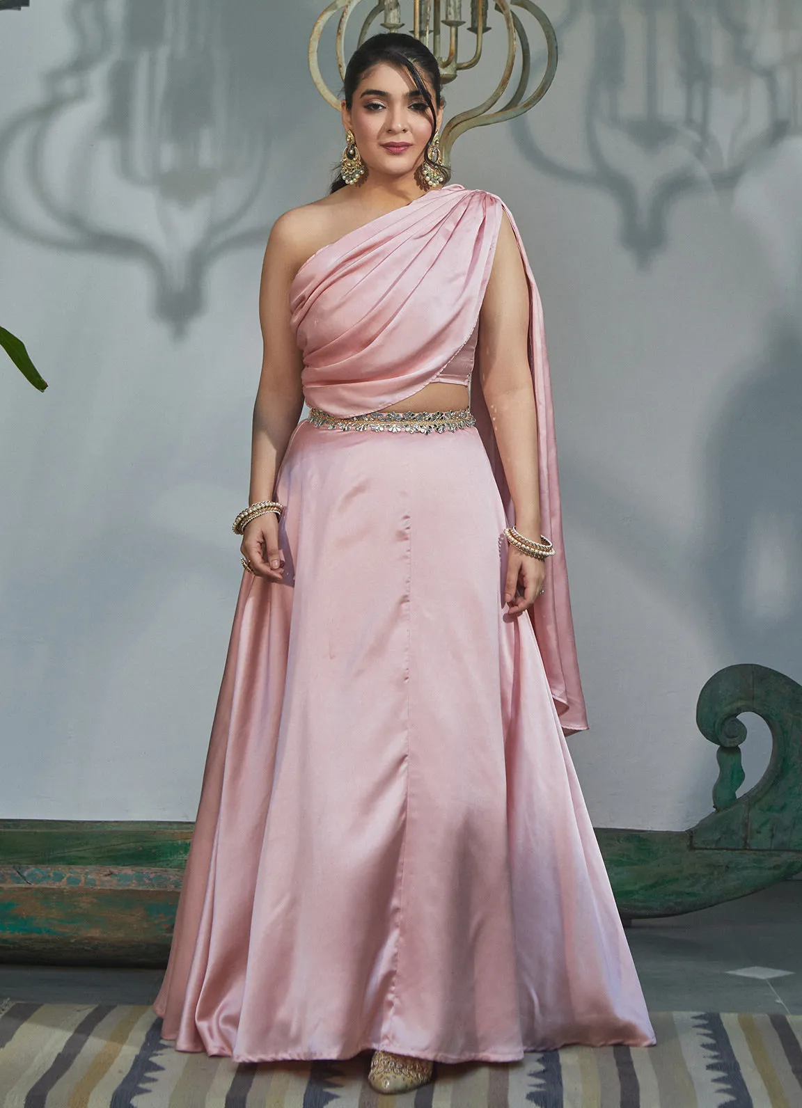 Cister Co Blush Pink Lehenga Skirt