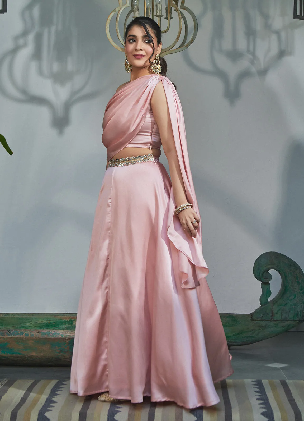 Cister Co Blush Pink Lehenga Skirt