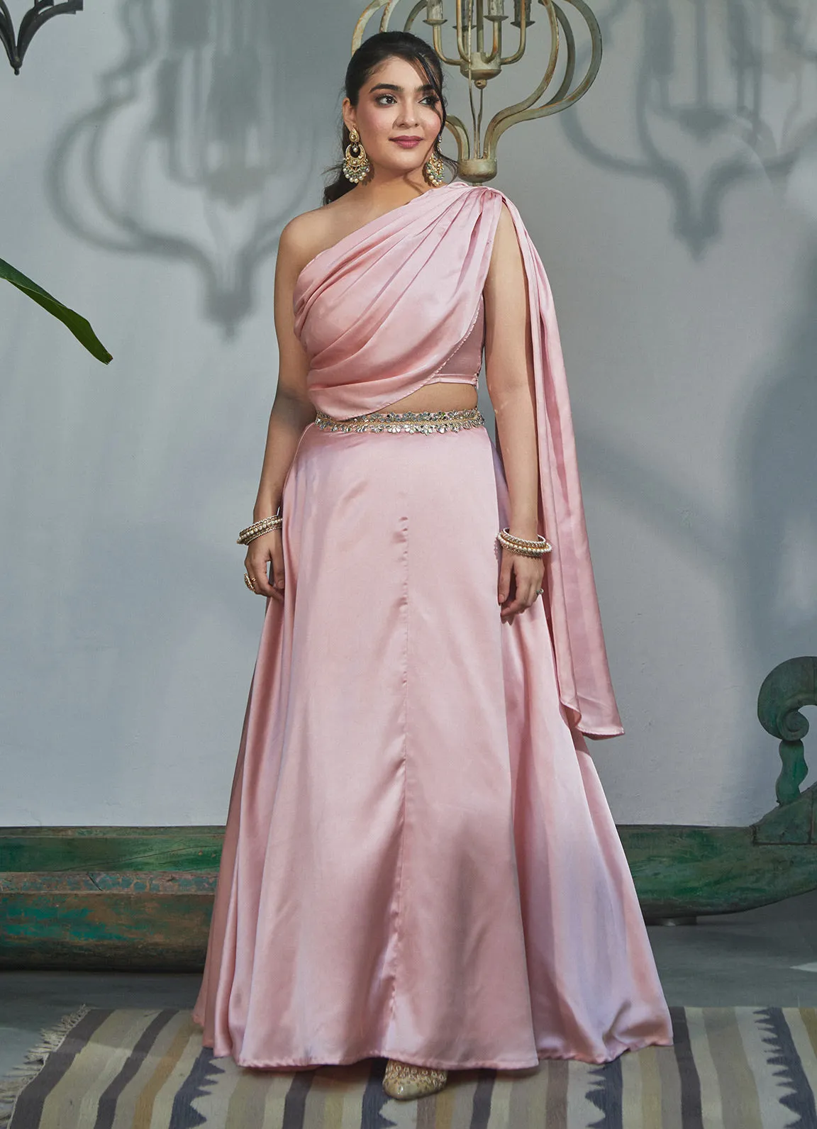 Cister Co Blush Pink Lehenga Skirt