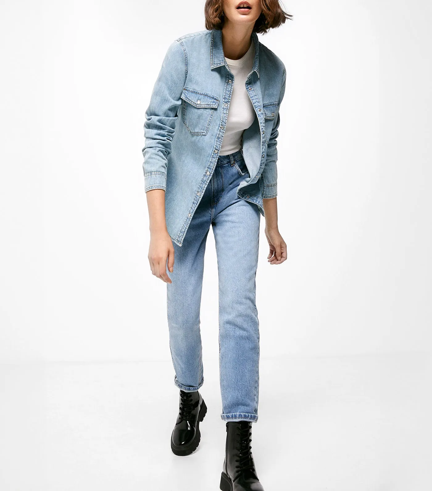 Cotton Mom Jeans Blue