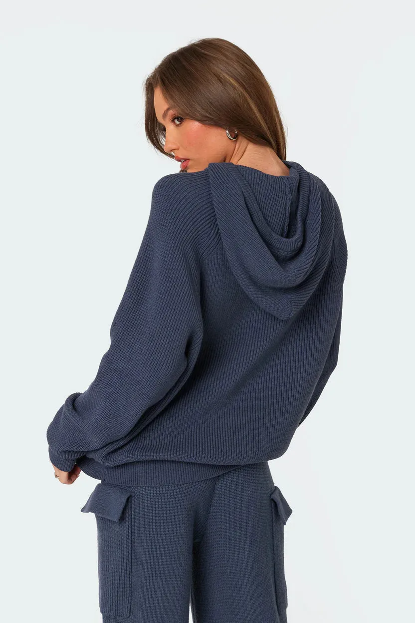 Cozy Knit Oversized Hoodie
