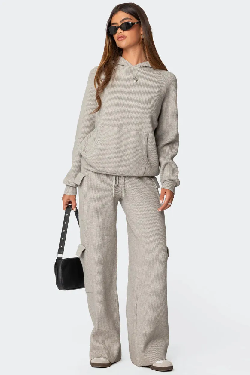 Cozy Knit Oversized Hoodie