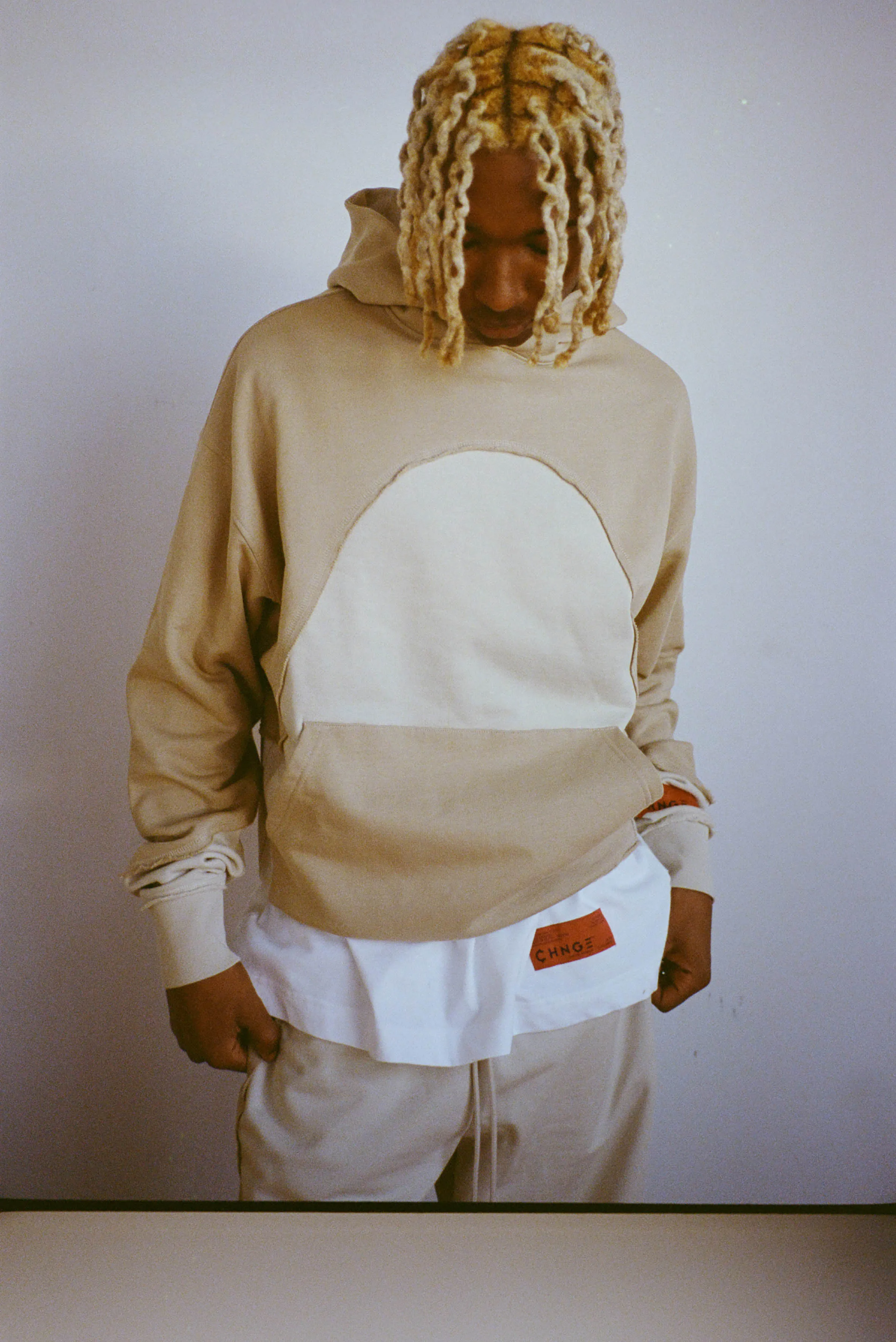 Crescent Blocked Hoodie (Sand)