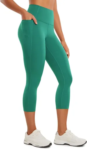 CRZ YOGA Womens Butterluxe Workout Capri Leggings with Pockets 21 Inches - High Waisted Gym Athletic Crop Yoga
