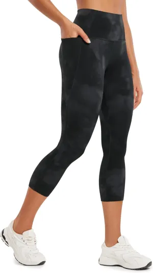 CRZ YOGA Womens Butterluxe Workout Capri Leggings with Pockets 21 Inches - High Waisted Gym Athletic Crop Yoga