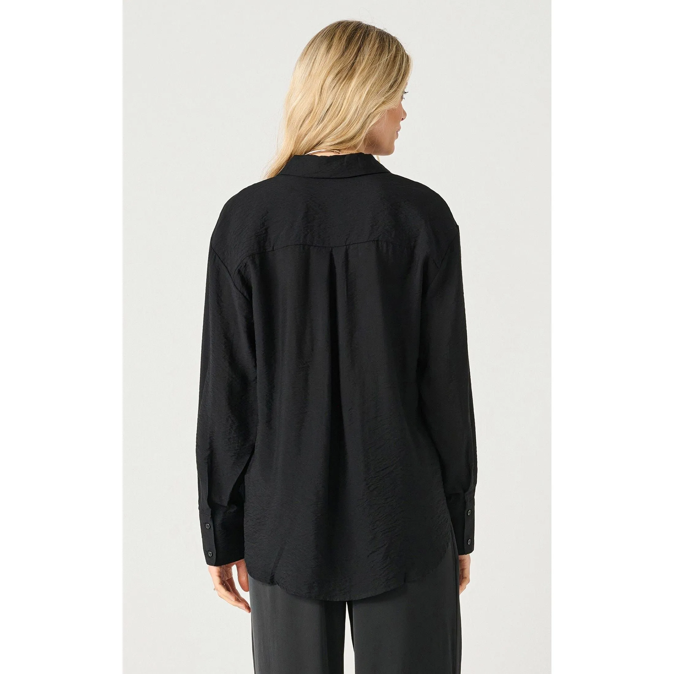 Dex Black Tape Flowy Satin Blouse