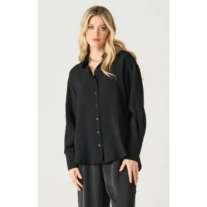 Dex Black Tape Flowy Satin Blouse