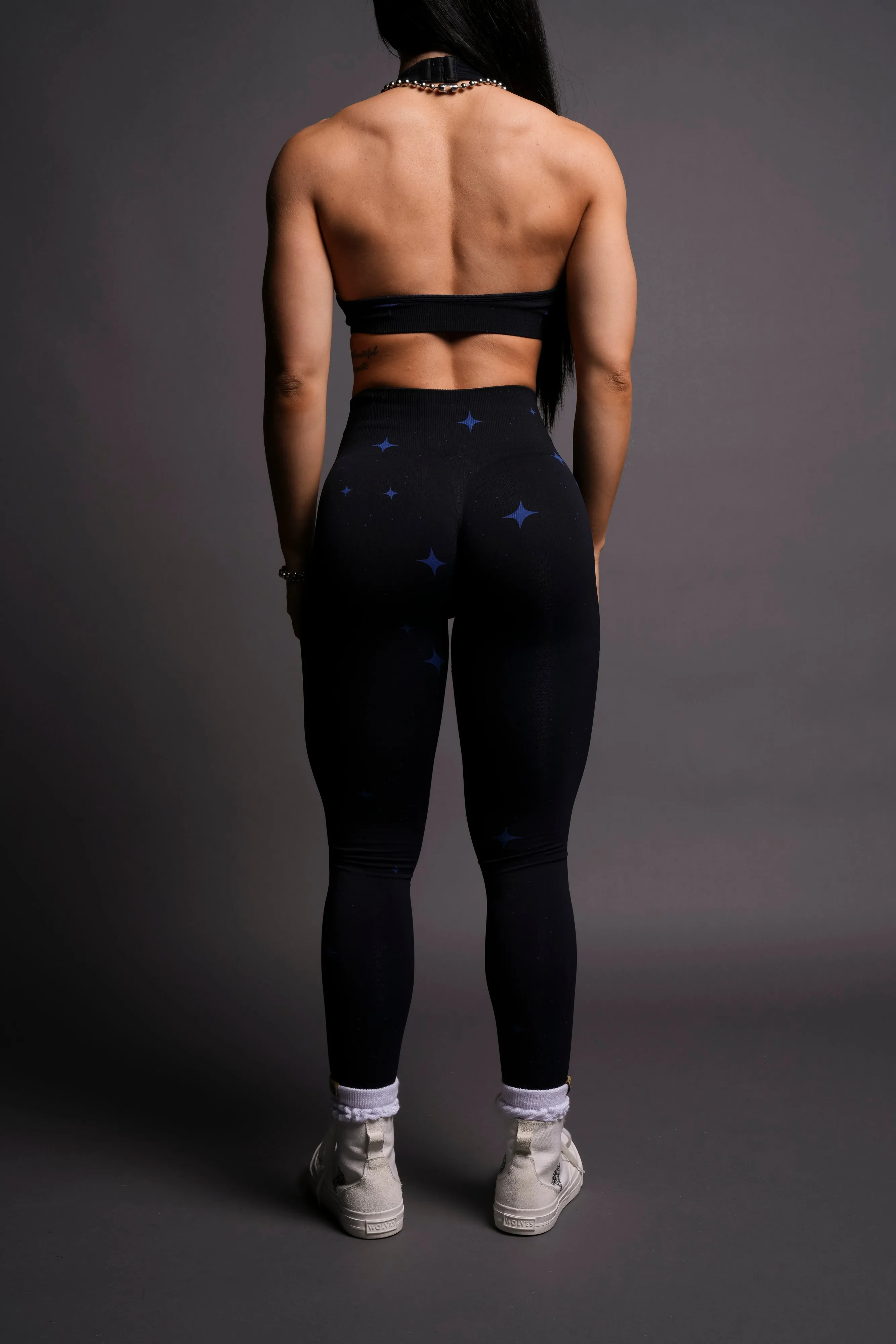 Dual "Everson Seamless" Scrunch Leggings in Darc Cobalt Starry Night