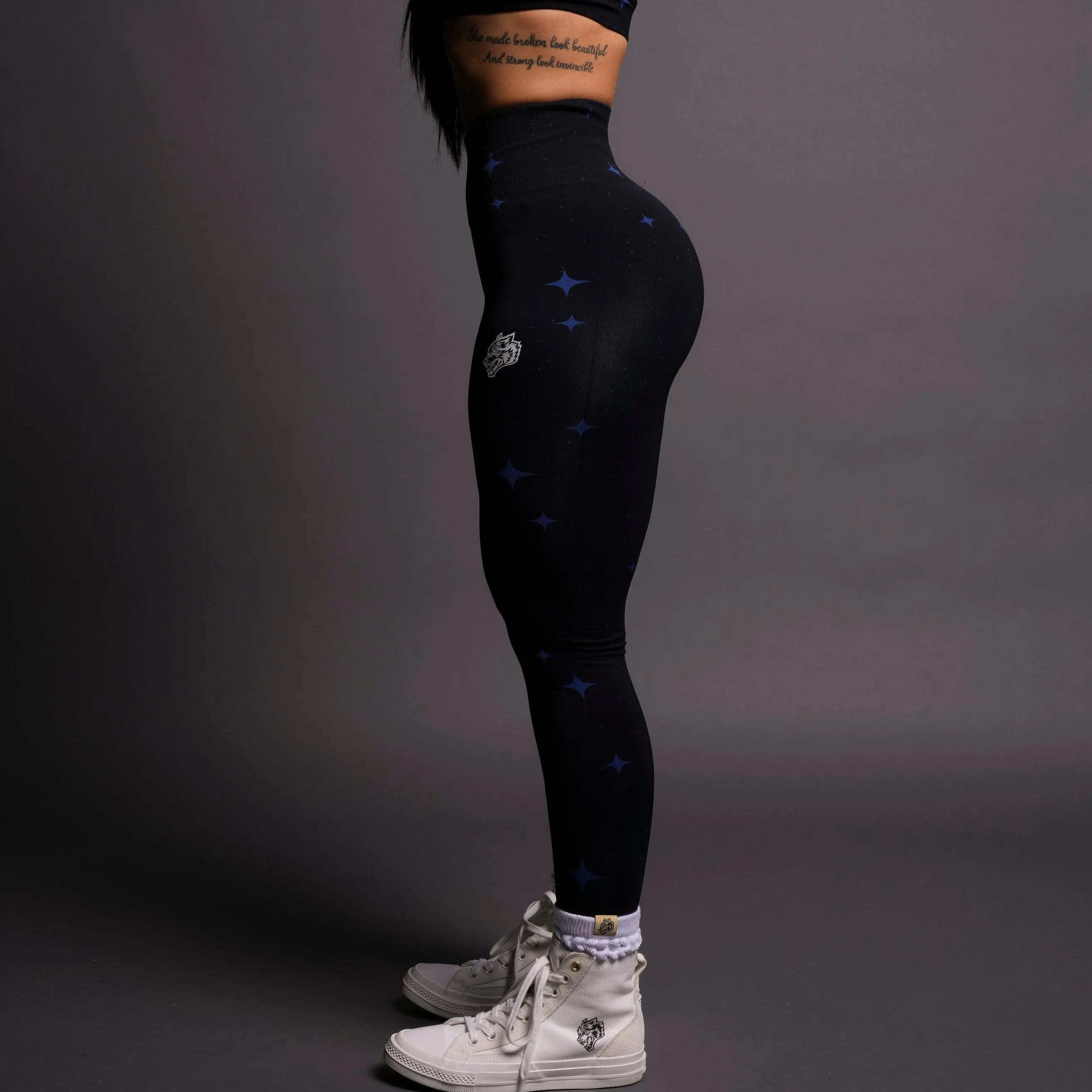 Dual "Everson Seamless" Scrunch Leggings in Darc Cobalt Starry Night