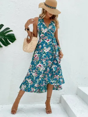 Floral Blue Maxi Dress