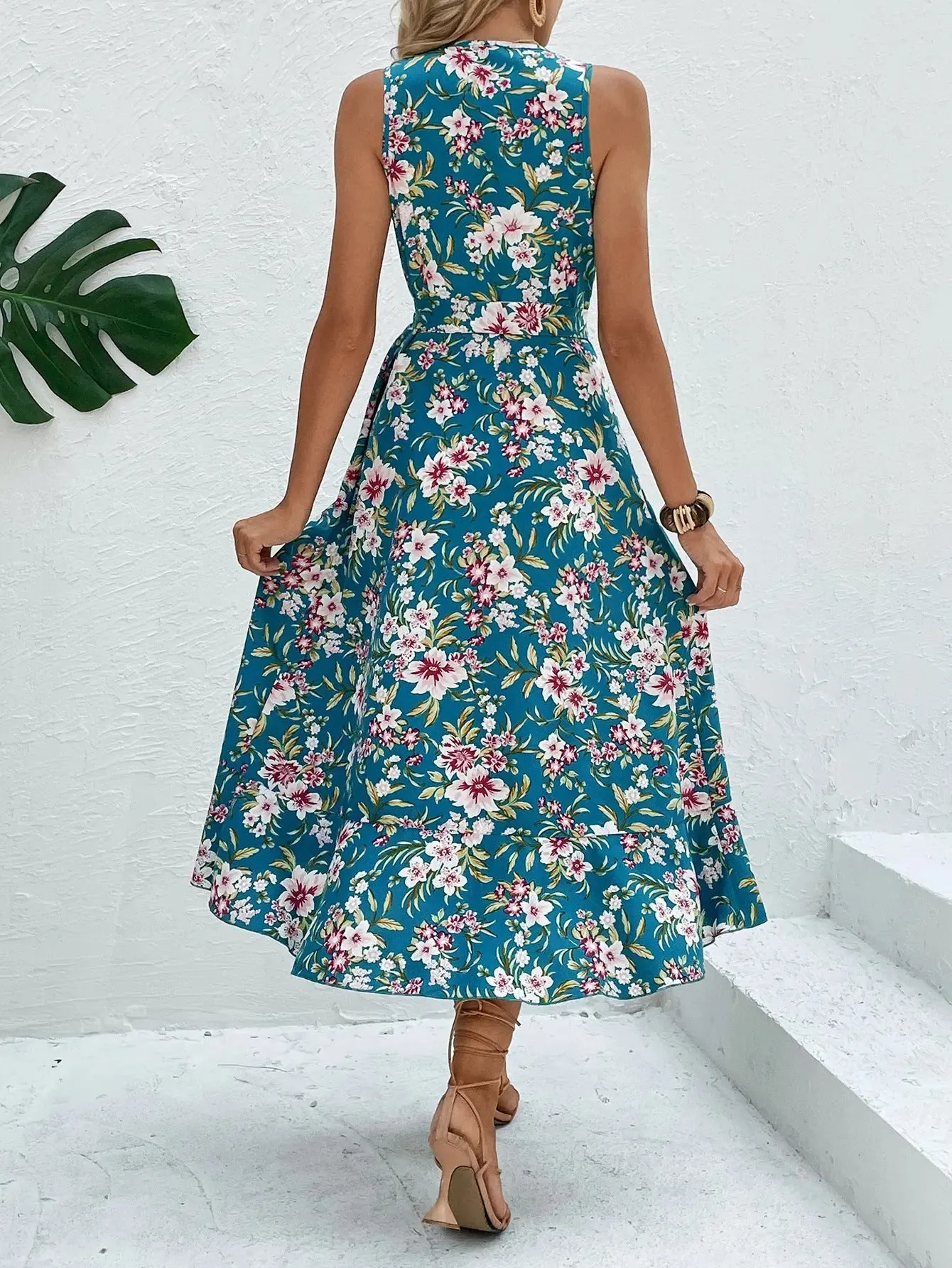 Floral Blue Maxi Dress