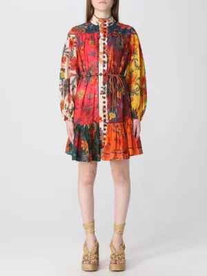 Floral Print Cotton Shirt Dress