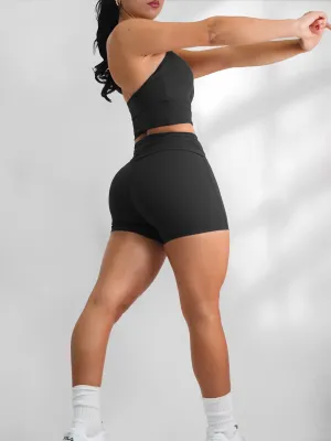 Foldable Yoga Shorts (Black)