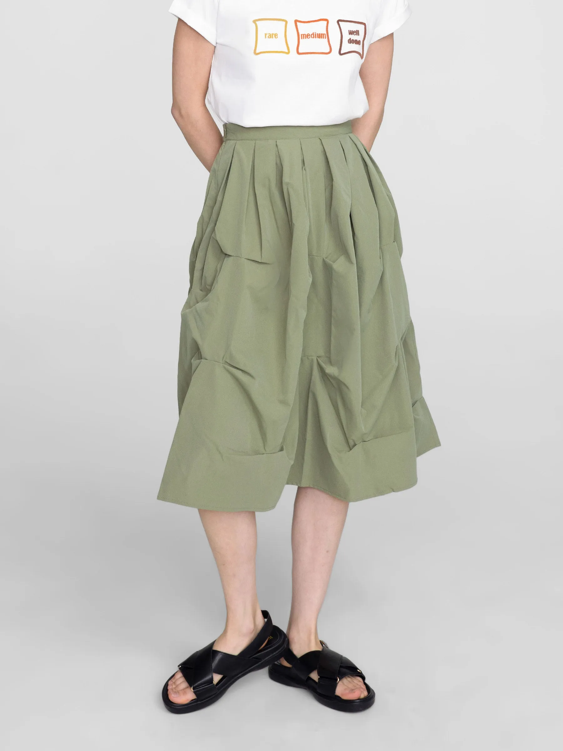 Gathered A-line Round Skirt
