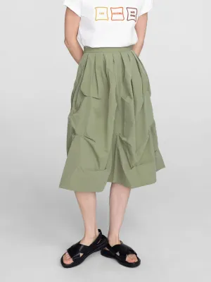 Gathered A-line Round Skirt