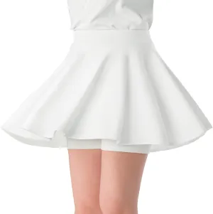Girls Skirts Casual Mini Flare Pleated Skirt with Shorts High Waisted Skater Skirt A Line Skorts
