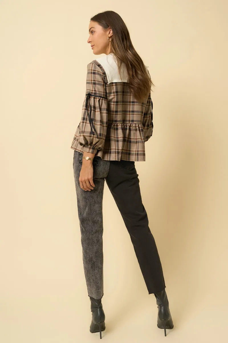 High Rise Contrast Wash Mom Jeans