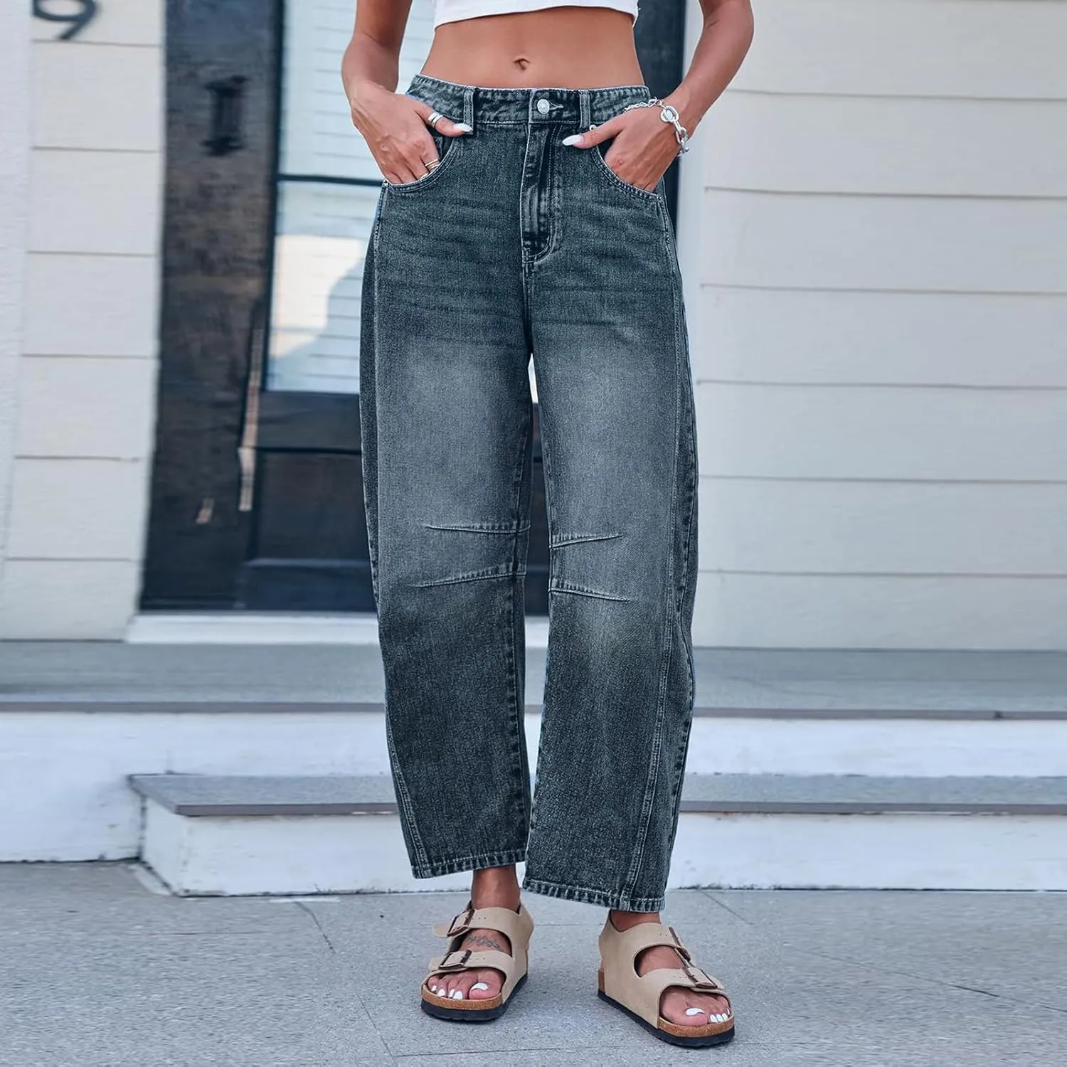 High Waisted Jeans for Women Wide Leg Loose Baggy Boyfriend Denim Pants 90S Vintage Streetwear Y2k Grunge Jean Pants