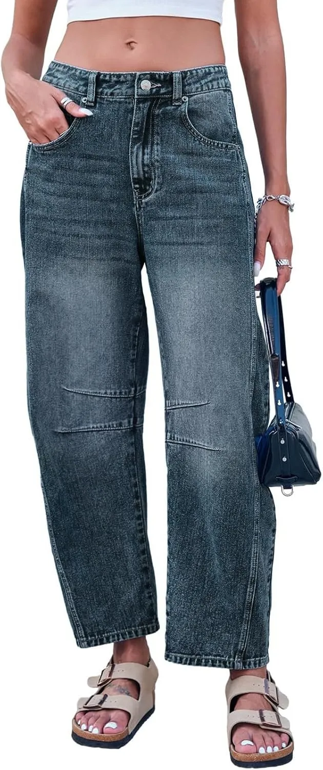 High Waisted Jeans for Women Wide Leg Loose Baggy Boyfriend Denim Pants 90S Vintage Streetwear Y2k Grunge Jean Pants
