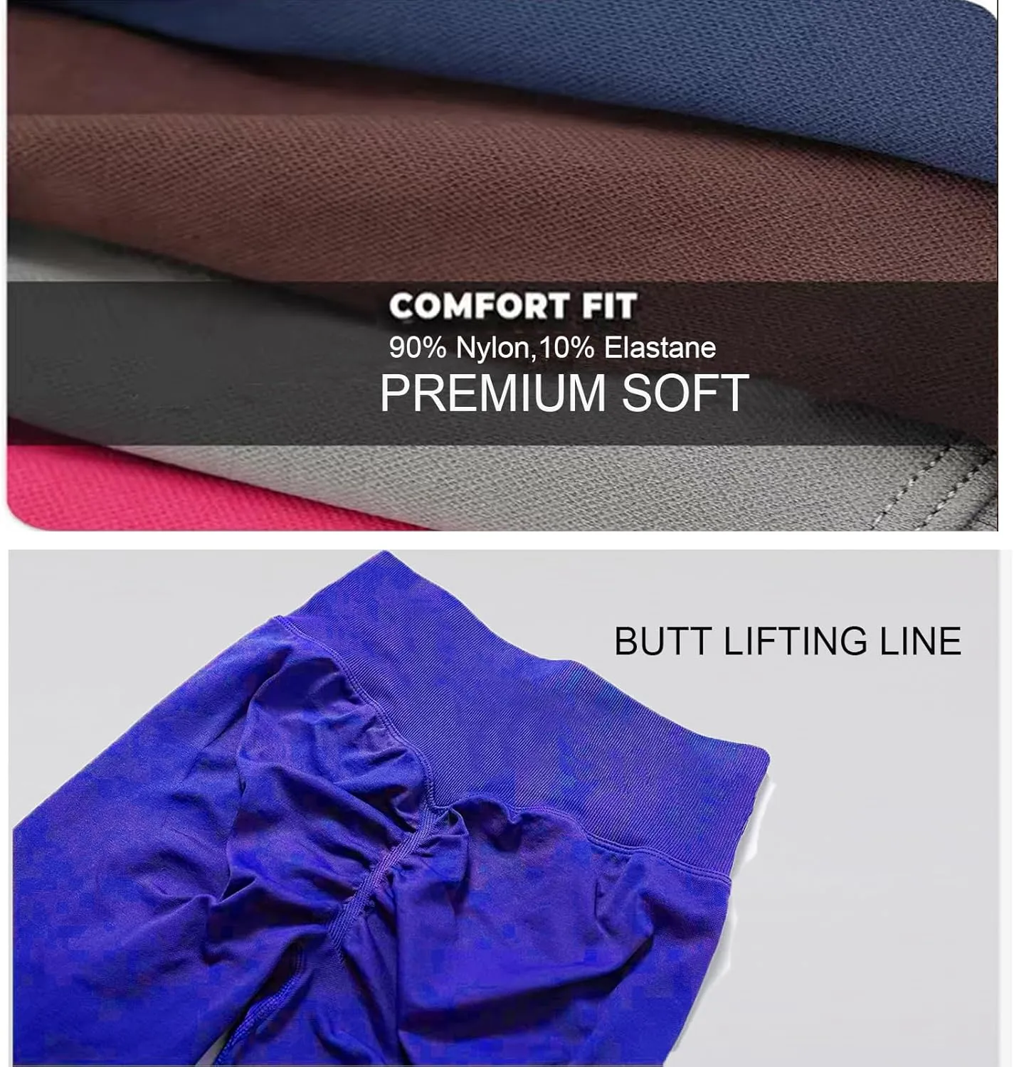 High Waisted Scrunch Butt Lifting Leggings for Women-Seamless Tummy Control Yoga Pants for Workout Gym