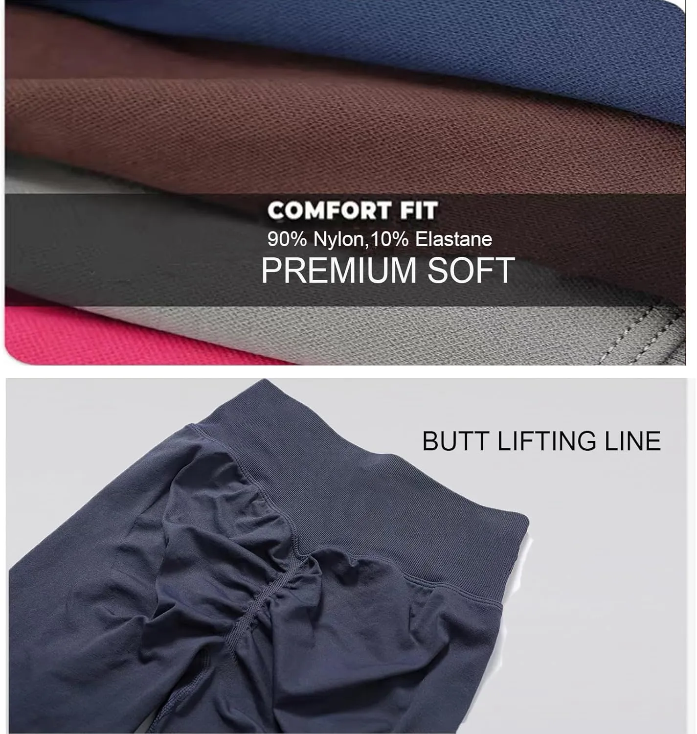 High Waisted Scrunch Butt Lifting Leggings for Women-Seamless Tummy Control Yoga Pants for Workout Gym