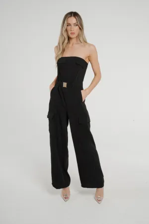 Holly Bandeau Jumpsuit In Black